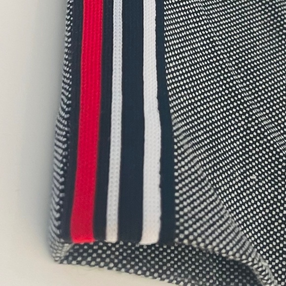 ZARA Perfect Gray Texture Red White & Black Striped Slim-Leg Pants - SO CHIC! - Picture 5 of 10